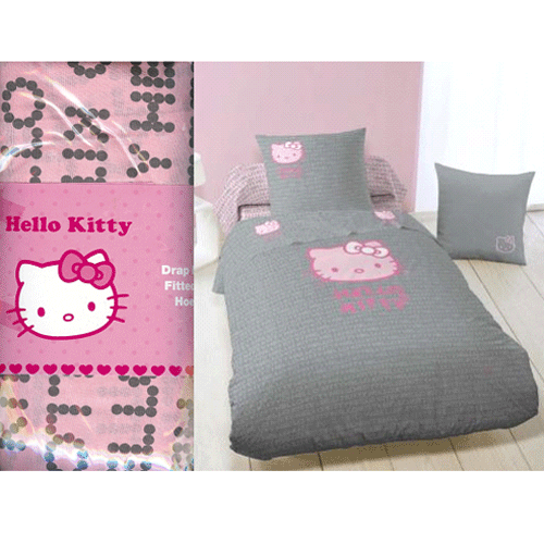 Drap housse Hello Kitty Sweet Grey