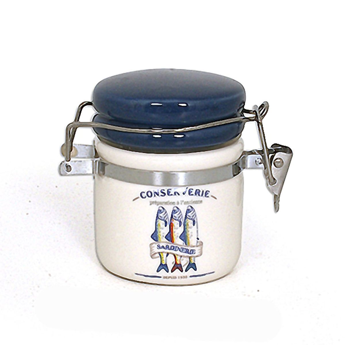 Pot à sel Sardy avec cuillère en bois - Faïence 