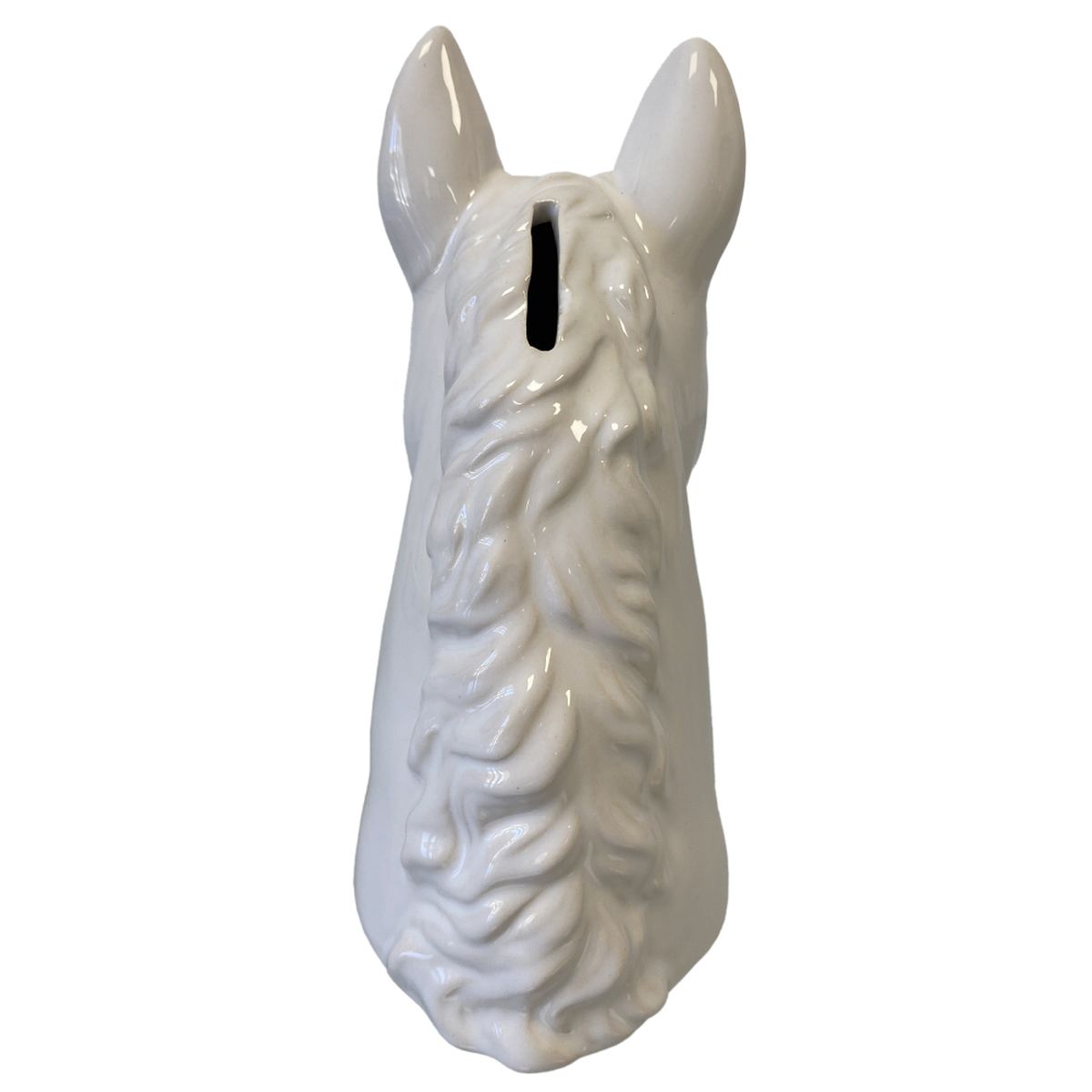 Tirelire en cramique cheval blanc