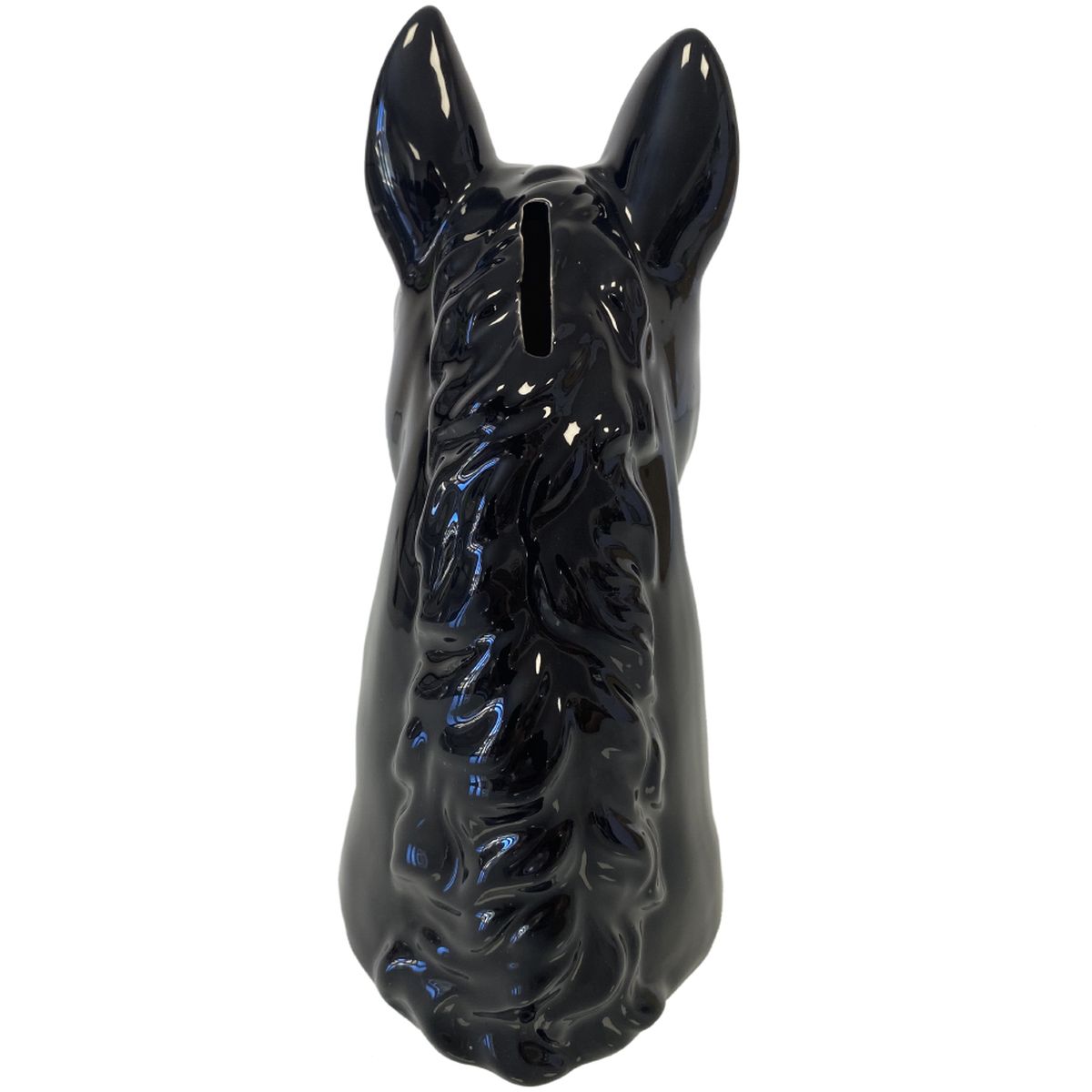 Tirelire en cramique cheval noir
