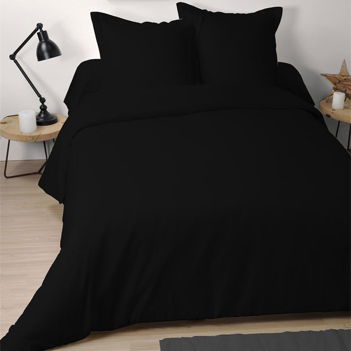 Une taie d'oreiller 65x65 cm - Noir