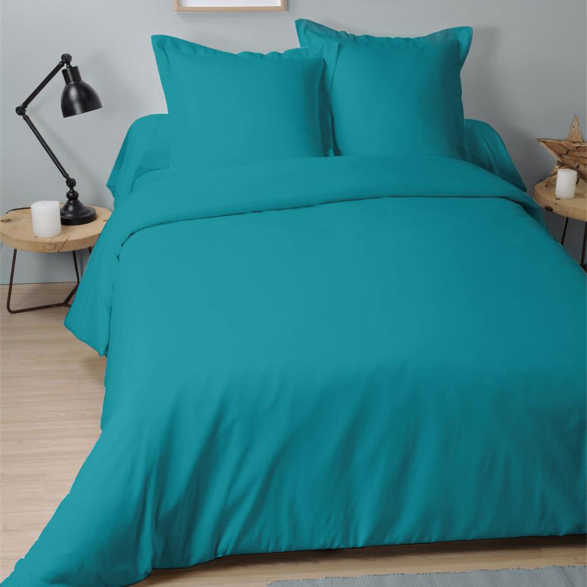 Une taie d'oreiller 65x65 cm - Bleu Canard