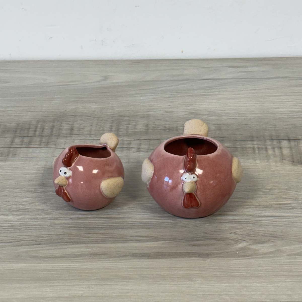 Mini cache-pot poule rose en cramique 7 cm
