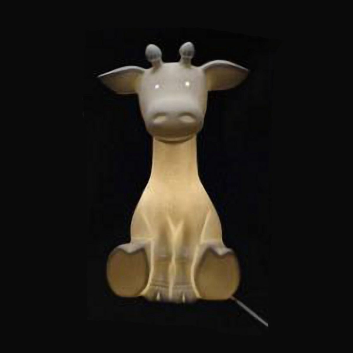 Lampe  poser en porcelaine blanche girafe 30 cm