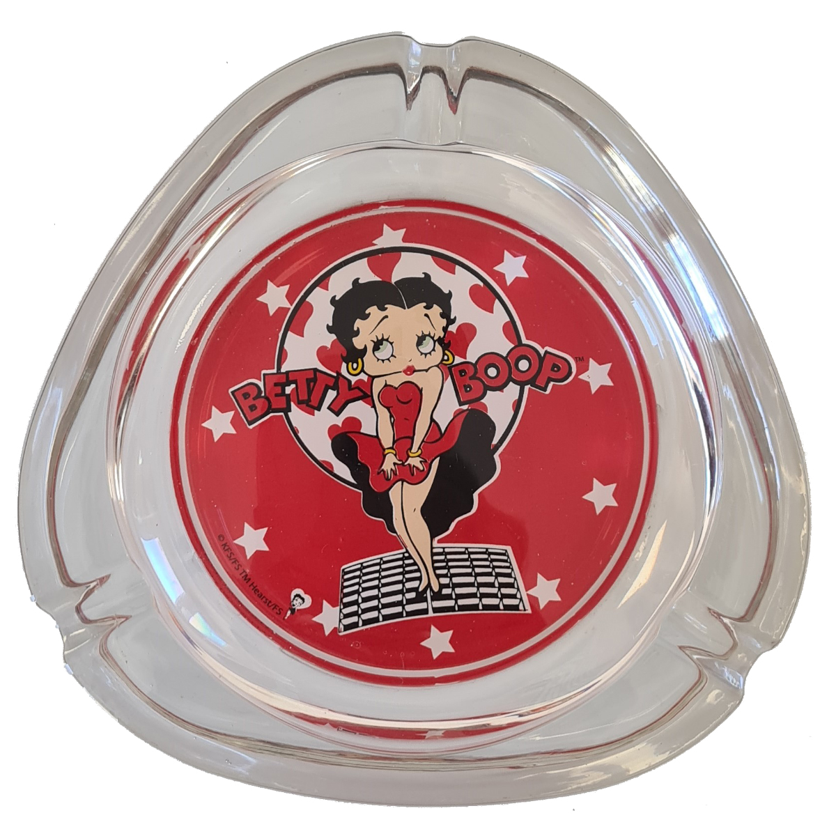 Cendrier en Verre Rouge Betty Boop - 13 cm x 4 cm