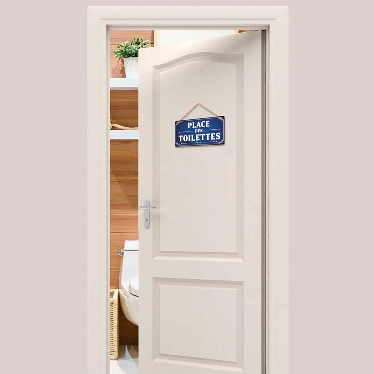 Plaque de porte pour les toilettes en MDF - 20 x 10.5 cm