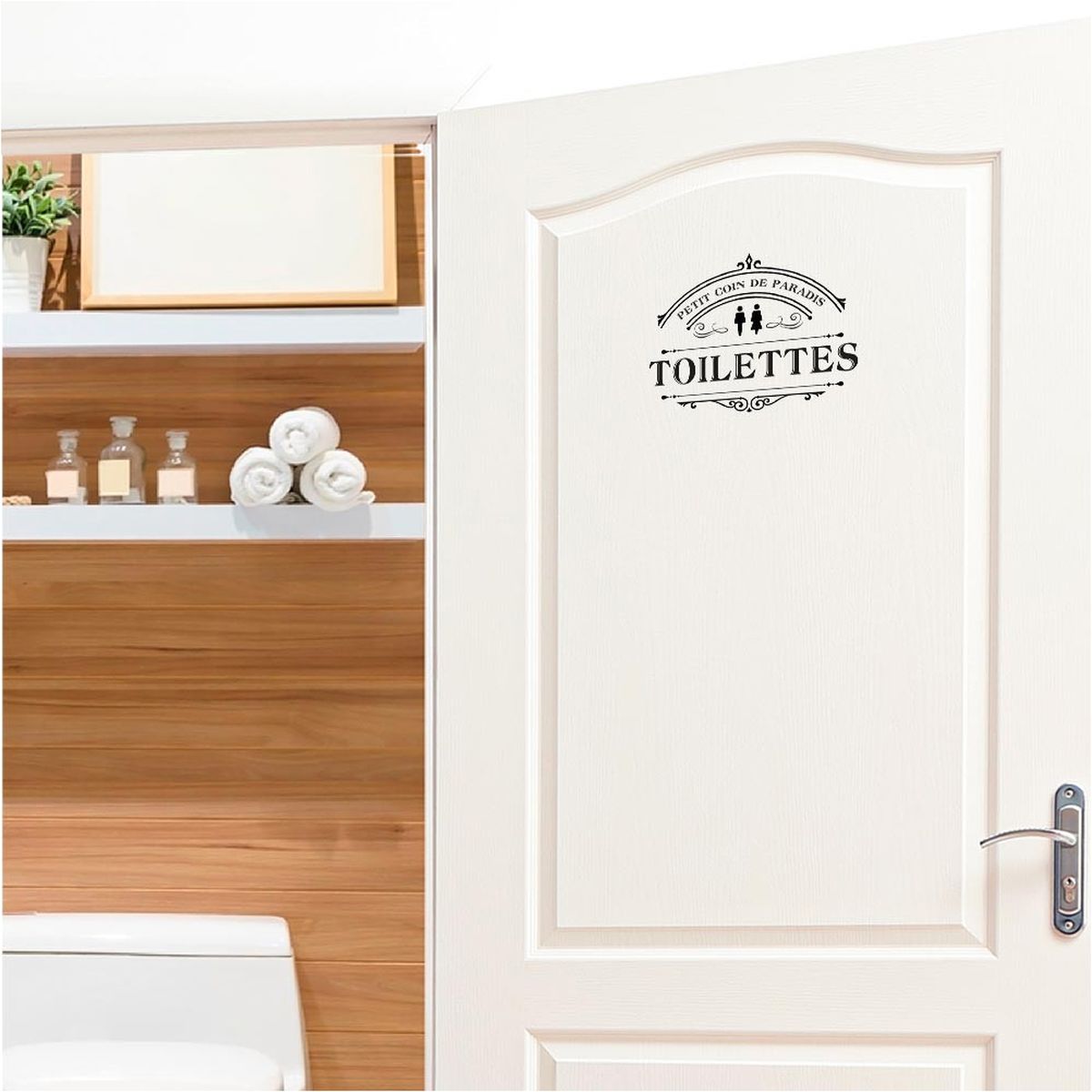 Sticker dcoratif de porte toilettes