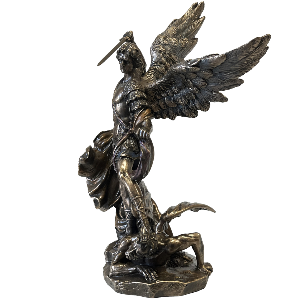 Statue Saint Michel de couleur bronze