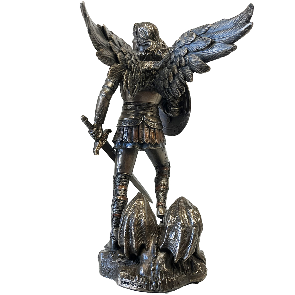 Statuette Saint Michel de couleur bronze