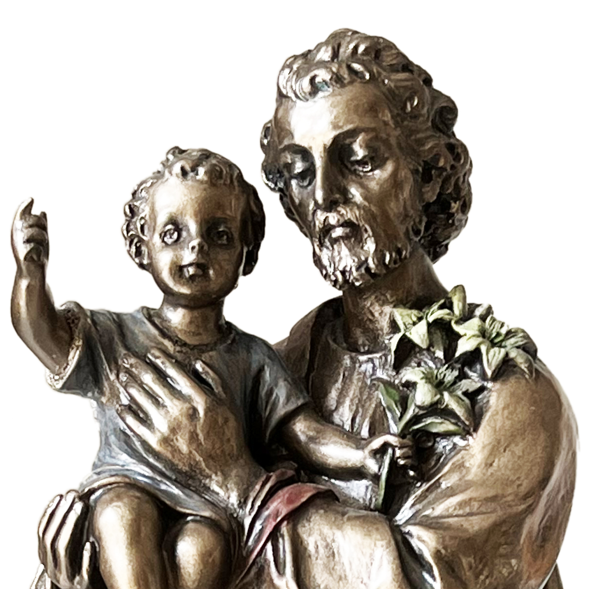 Statuette Saint Joseph de couleur bronze