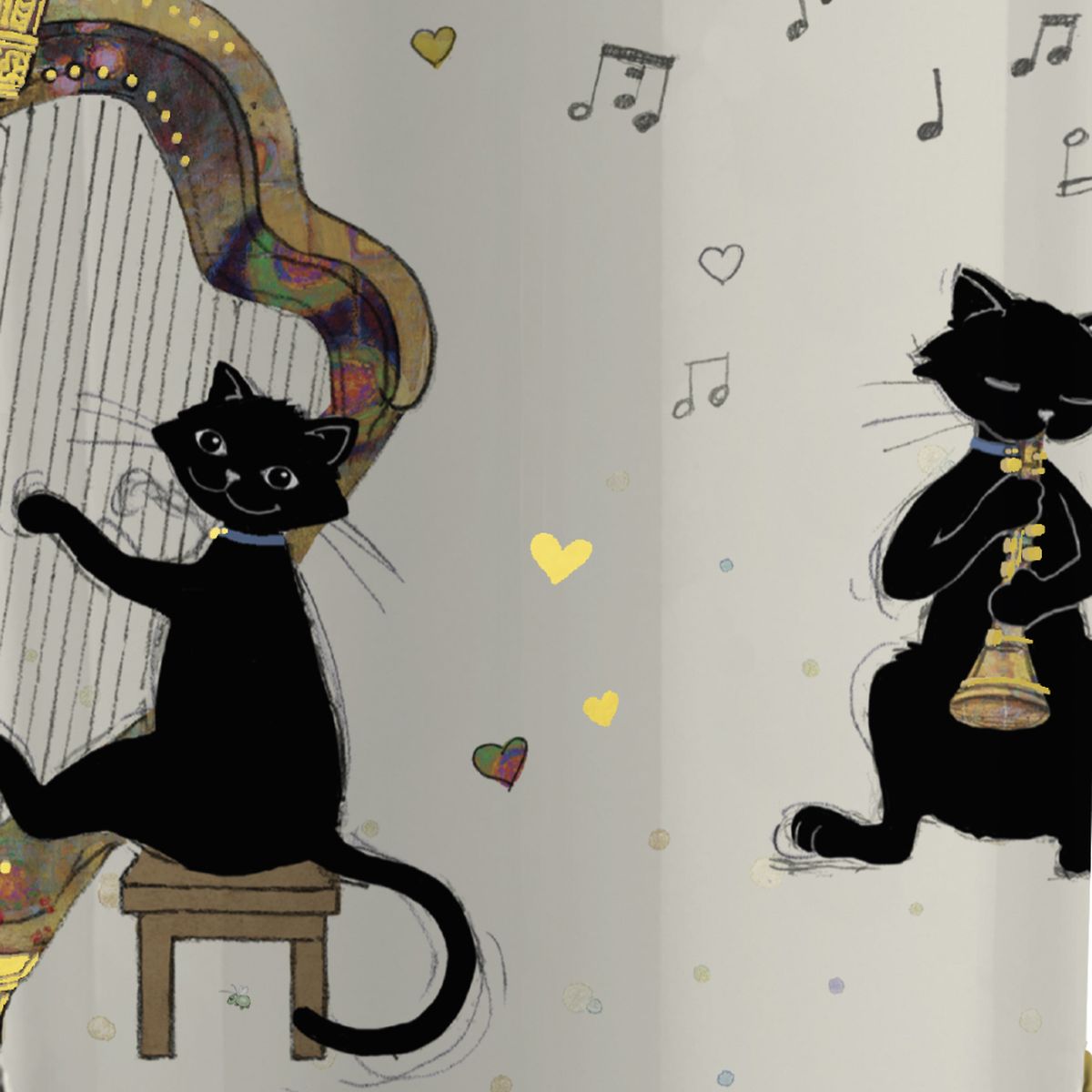 Boite mtal ronde Les chats musiciens AMYS BUG ART