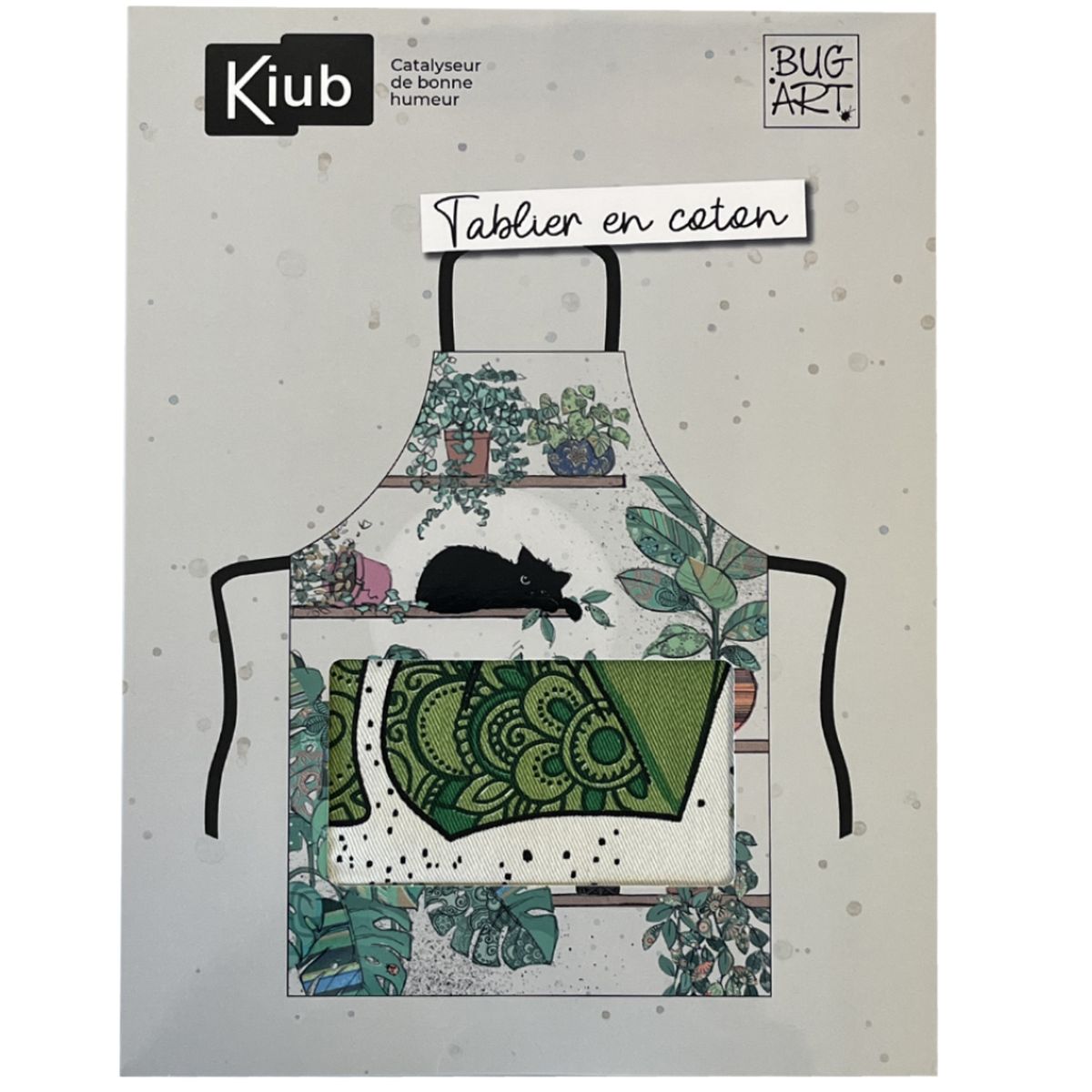 Tablier Adulte en coton Chaton dans les plantes par Kiub