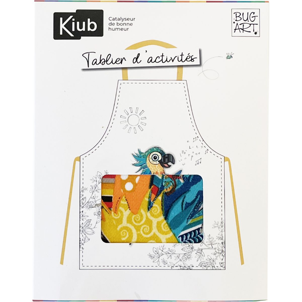 Tablier d'activits enfant en coton enduit Perroquet par Kiub
