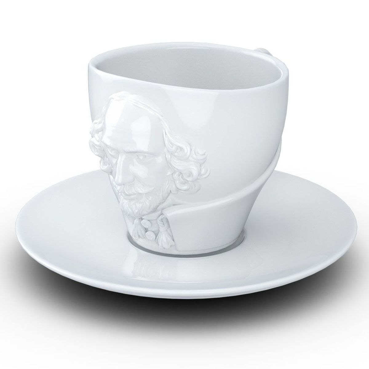 Tasse William Shakespeare avec sous tasse en porcelaine