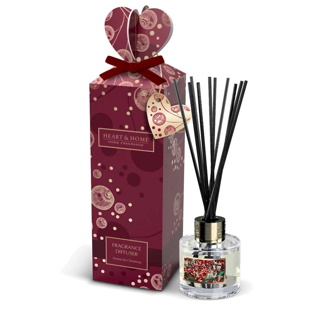 Diffuseur  btons Heart and Home - pices et cranberry
