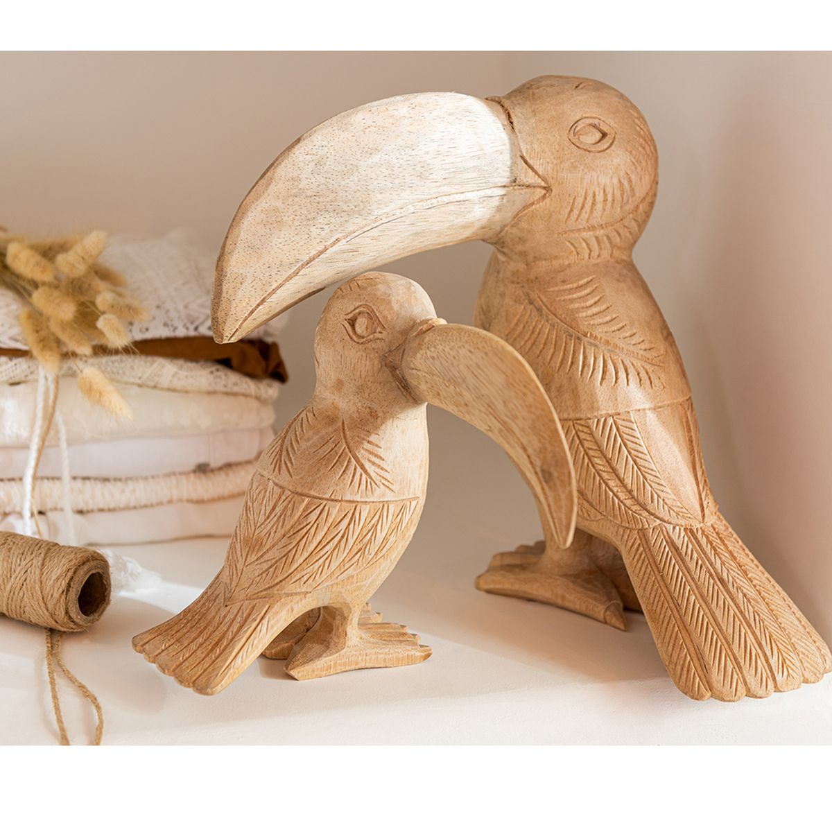 Figurine Toucan en Bois Albasia