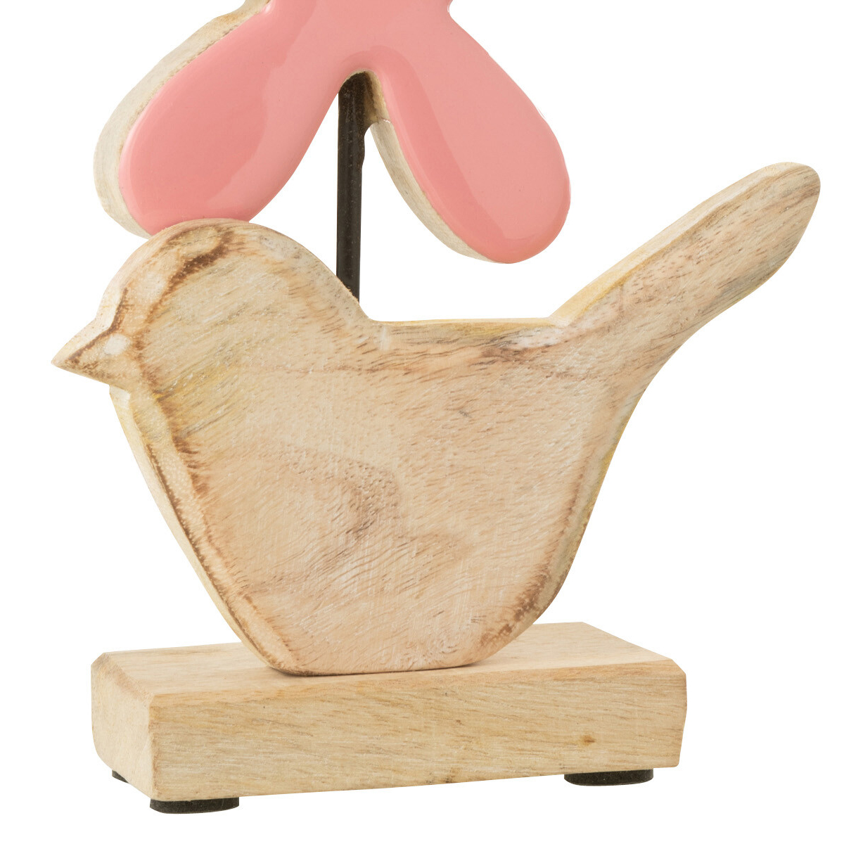 Figurine oiseau et fleur en bois de rose