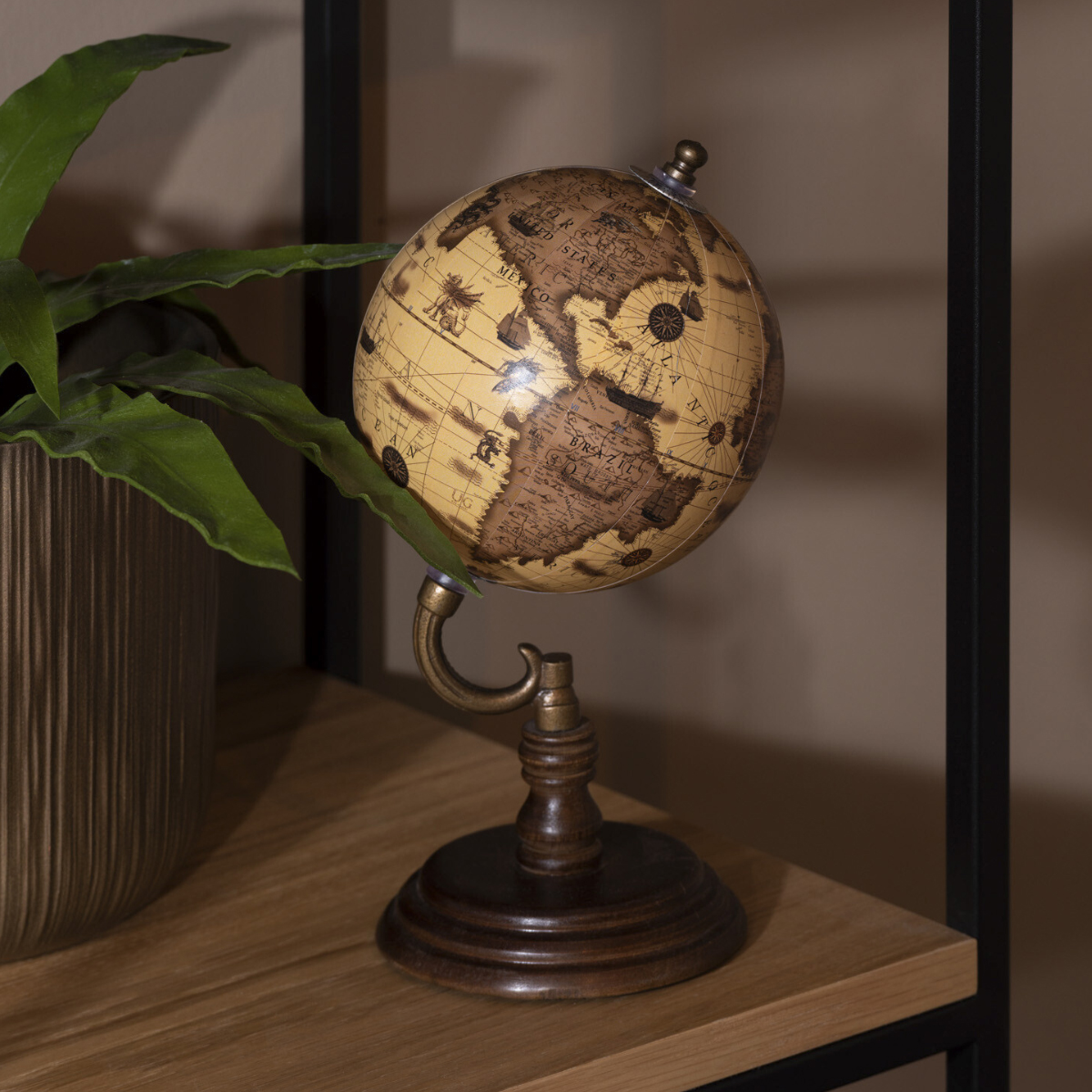 Dcoration Globe Terrestre brun 25 cm