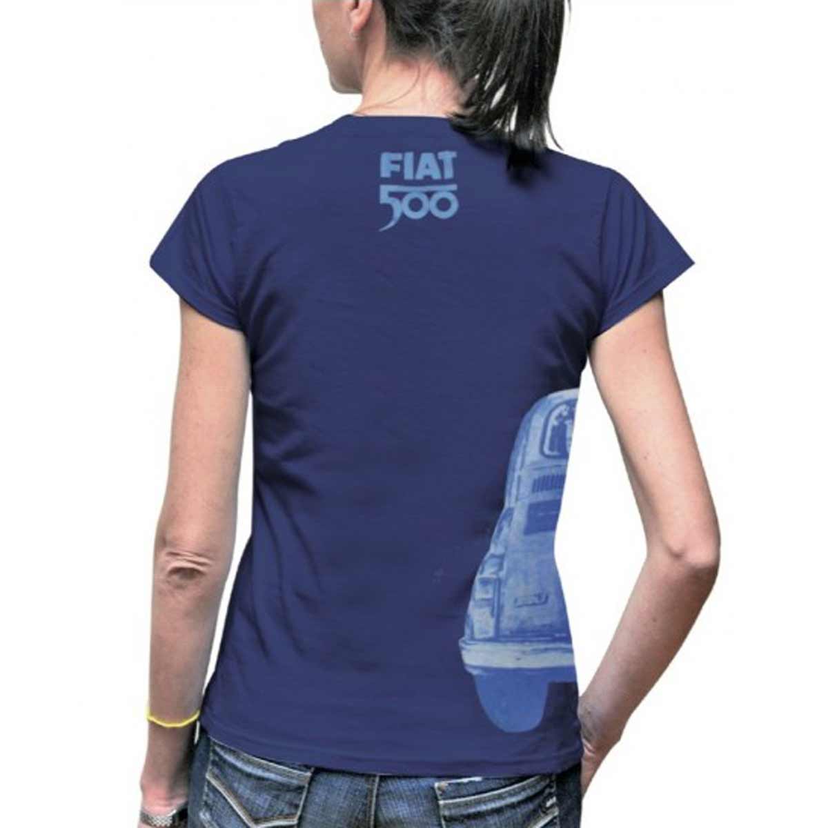 Tee-shirt femme Fiat 500 bleu