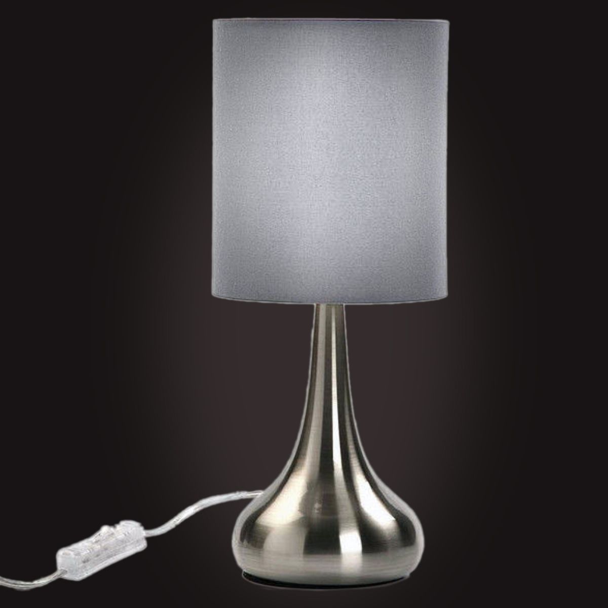 Lampe de table en mtal gris