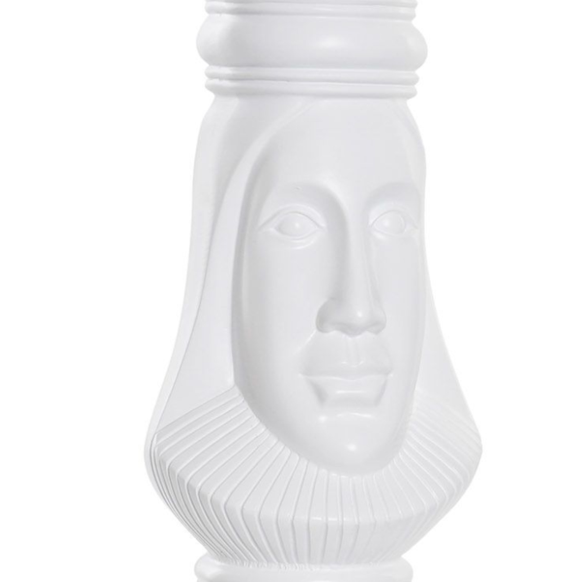 Figurine pice d'chec dame en rsine blanche 39 cm
