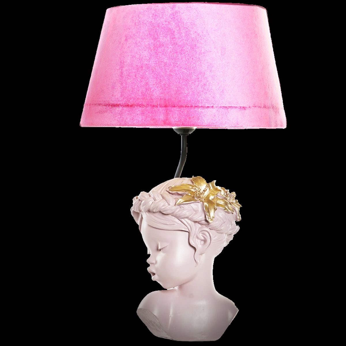 Lampe rose fillette en rsine 47.5 cm