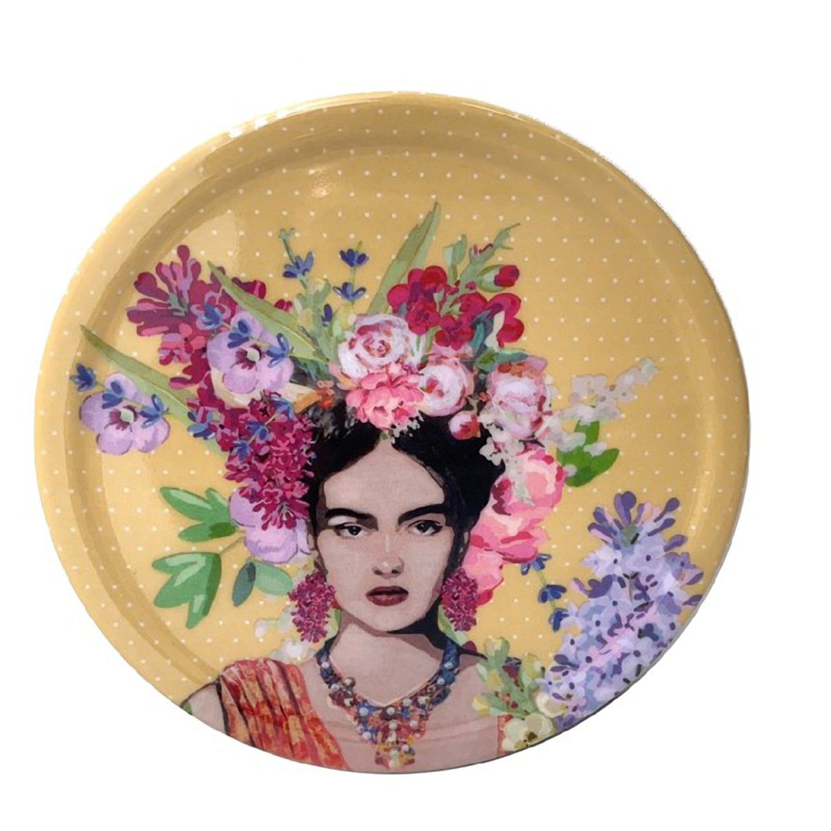 Boite jaune contenant 6 sous-verres Frida Khalo