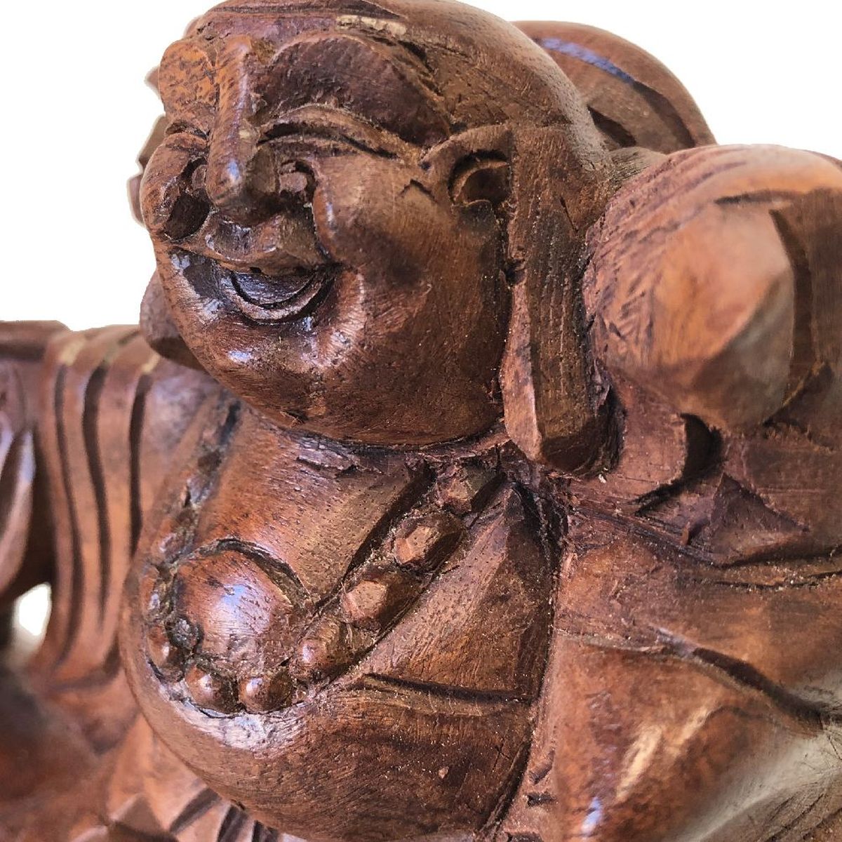 Statuette Bouddha de l'Abondance en bois