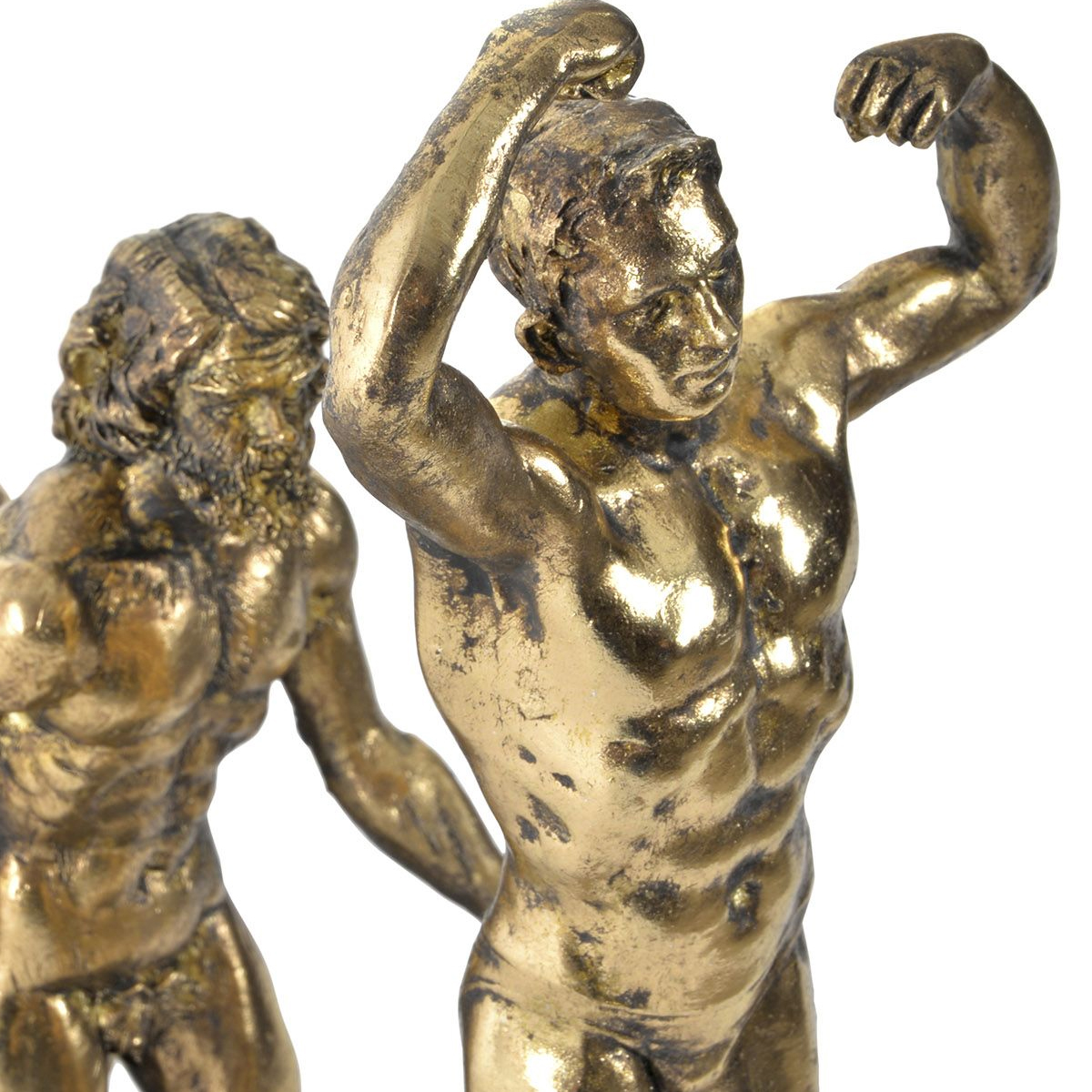 Figurine en rsine dore volution de l'homme 26 cm