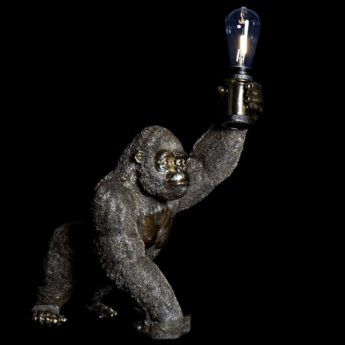 Lampe  poser gorille dor 48 cm