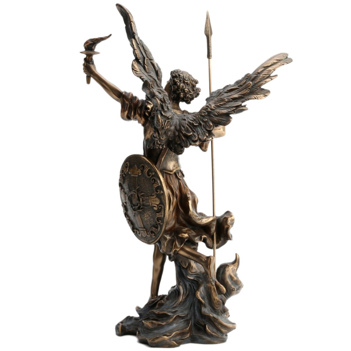 Figurine Archange Uriel aspect bronze 35 cm