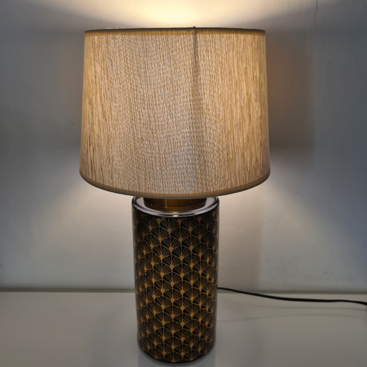 Lampe de table art dco noir et or 49 cm