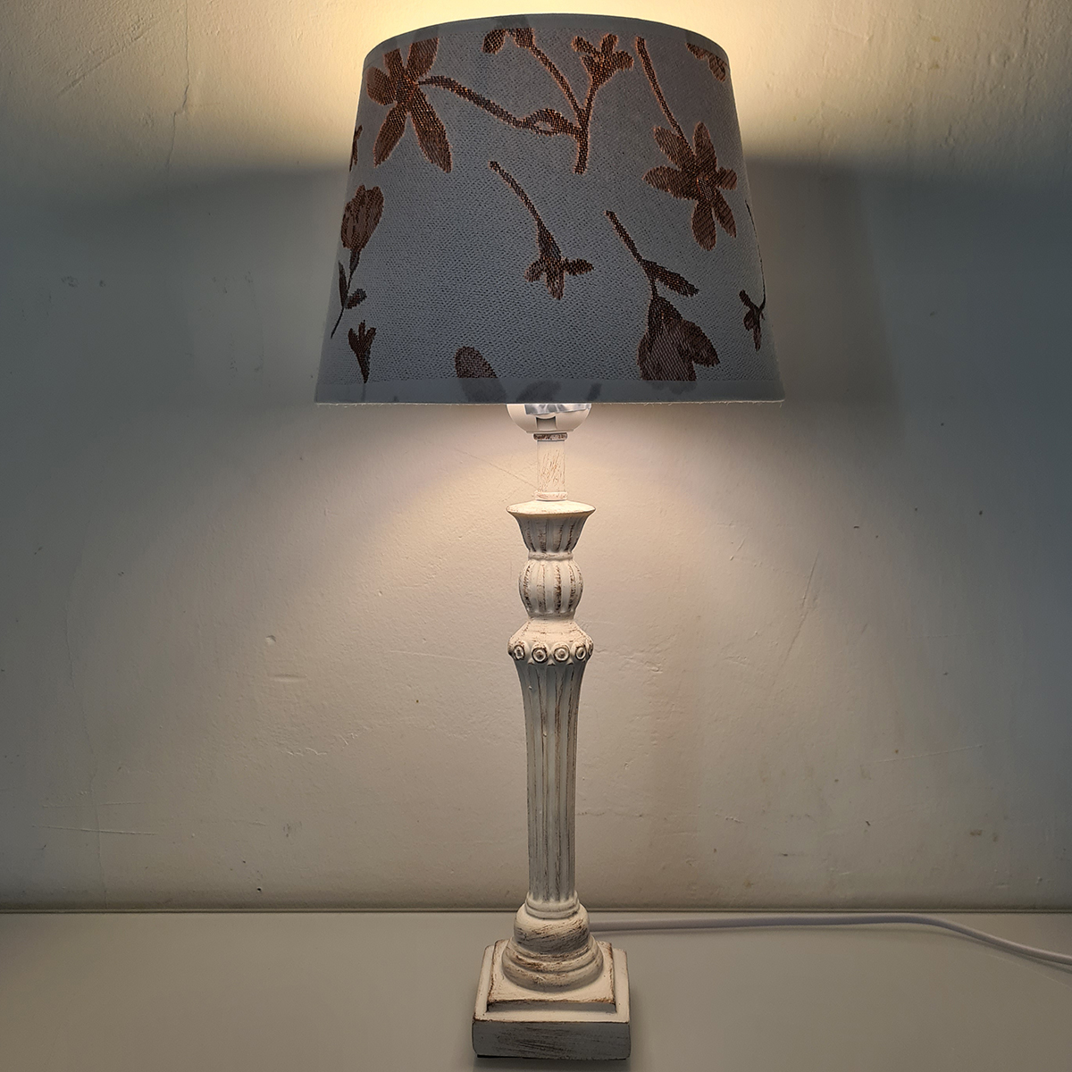 Lampe de table blanche 43 cm