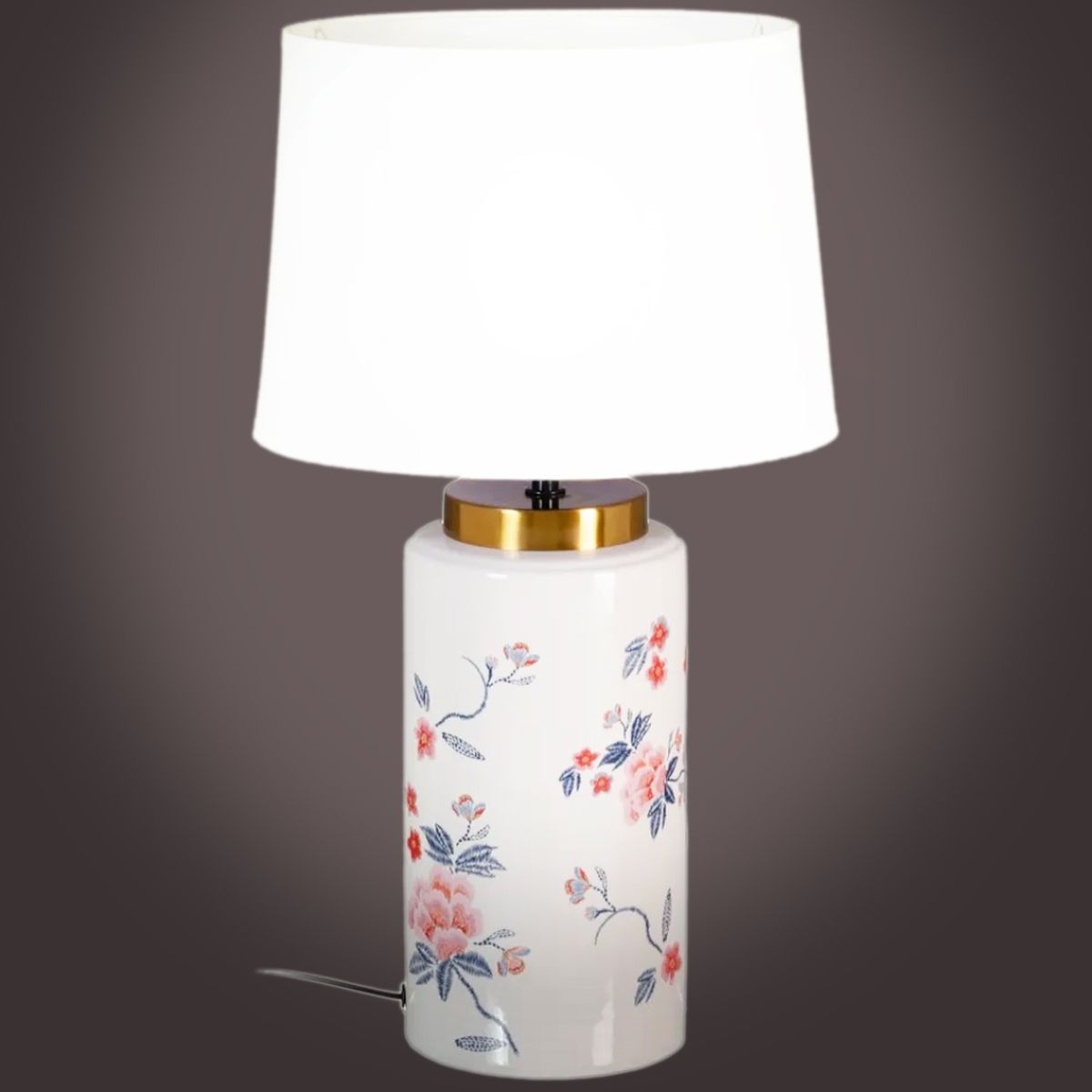 Lampe en cramique floral 50 cm