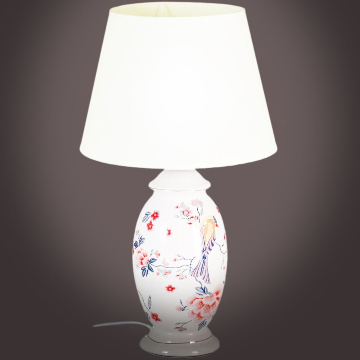 Lampe en cramique Oiseaux 51 cm