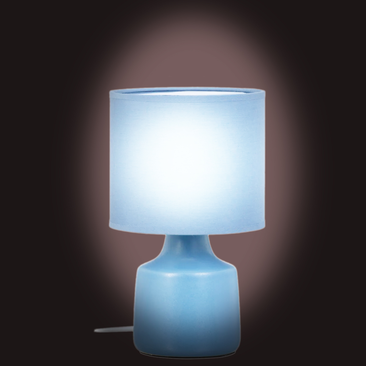 Lampe en cramique bleue