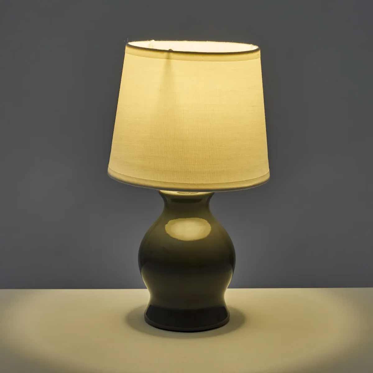 Lampe en cramique grise 26 cm