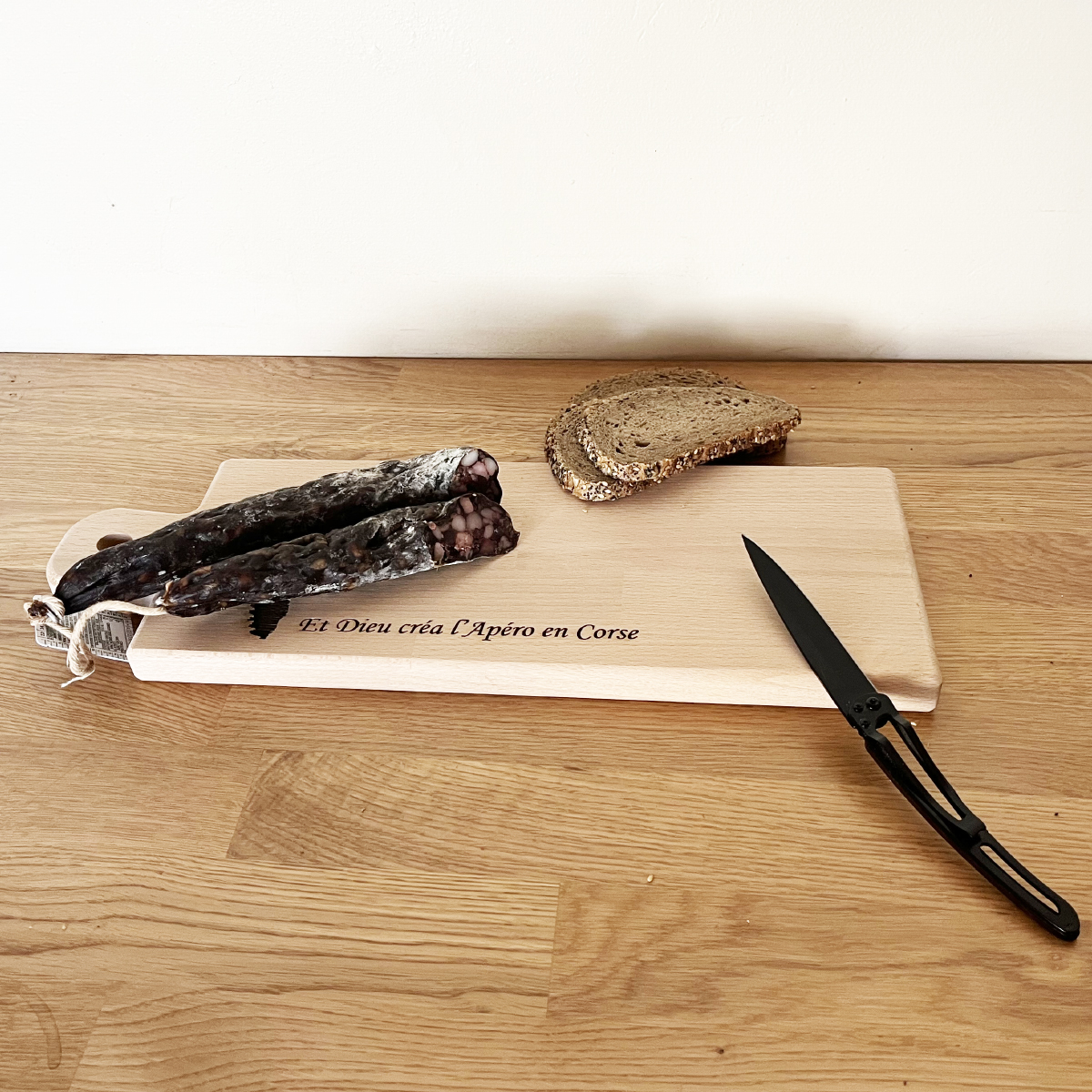 Planche rectangulaire en bois de htre grav