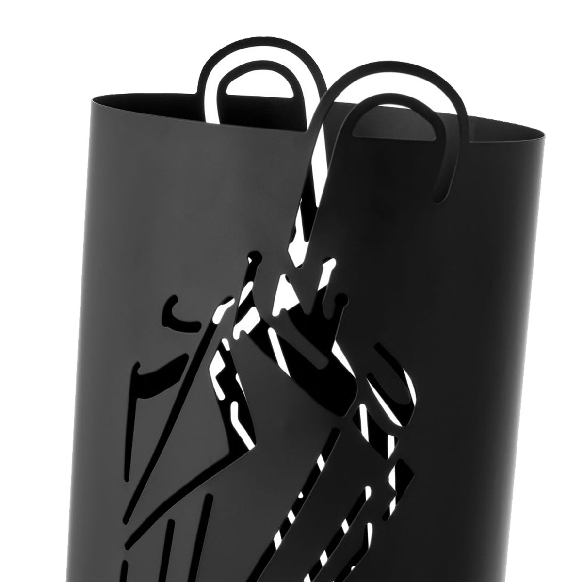 Porte-parapluies en mtal noir 48.5 cm