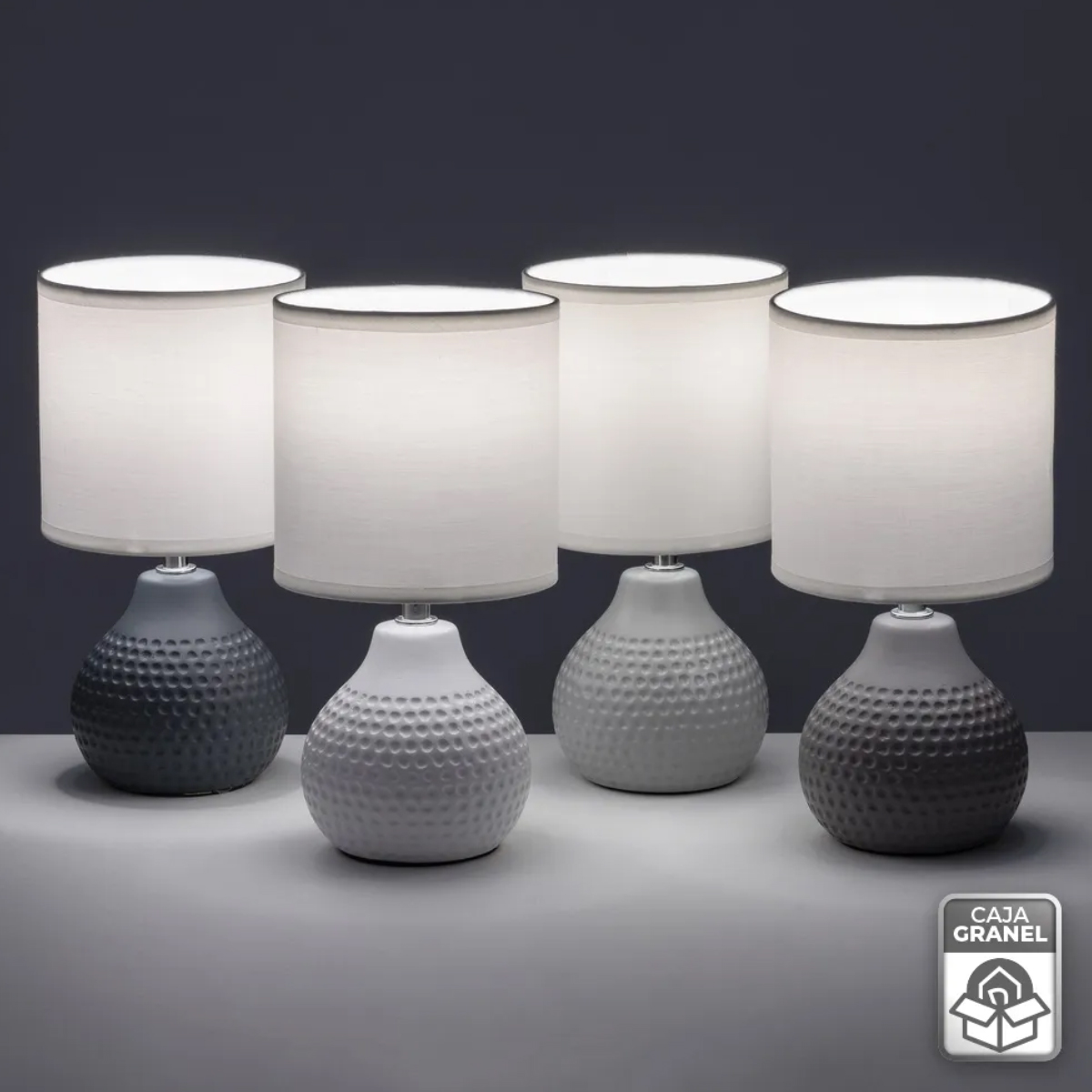 Lampe en cramique 25 cm - gris clair