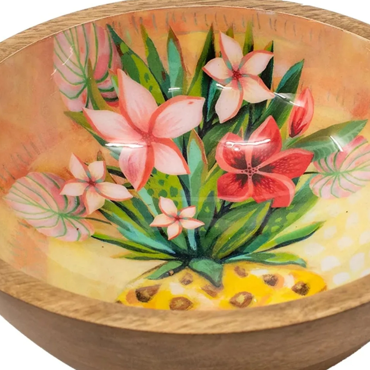 Grande coupelle en bois ronde Ananas - Allen Designs