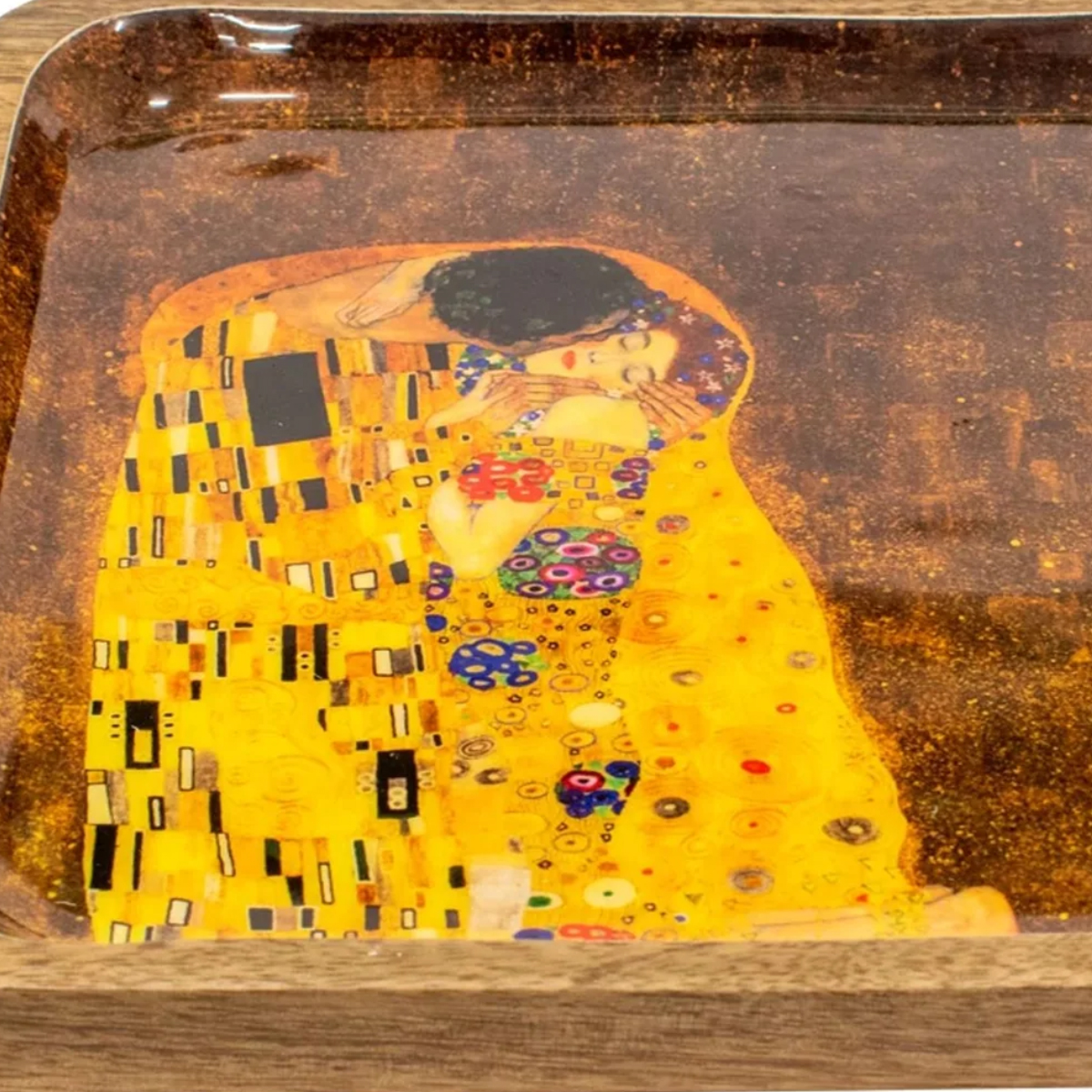 Coupelle en bois carr Klimt - Le Baiser