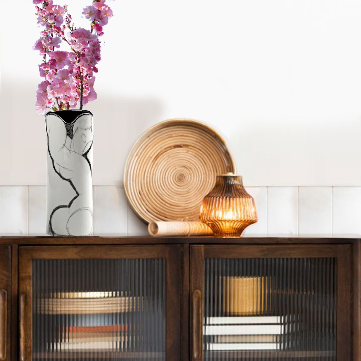 Vase en cramique silhouette Modigliani - Caryatide