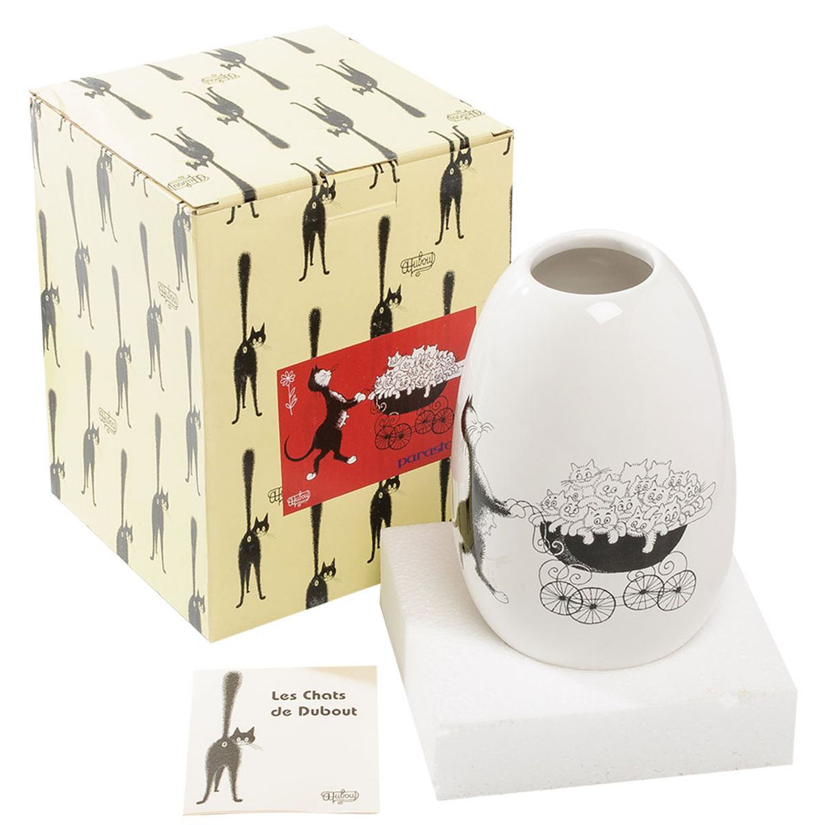 Vase en cramique rond Chats par Dubout