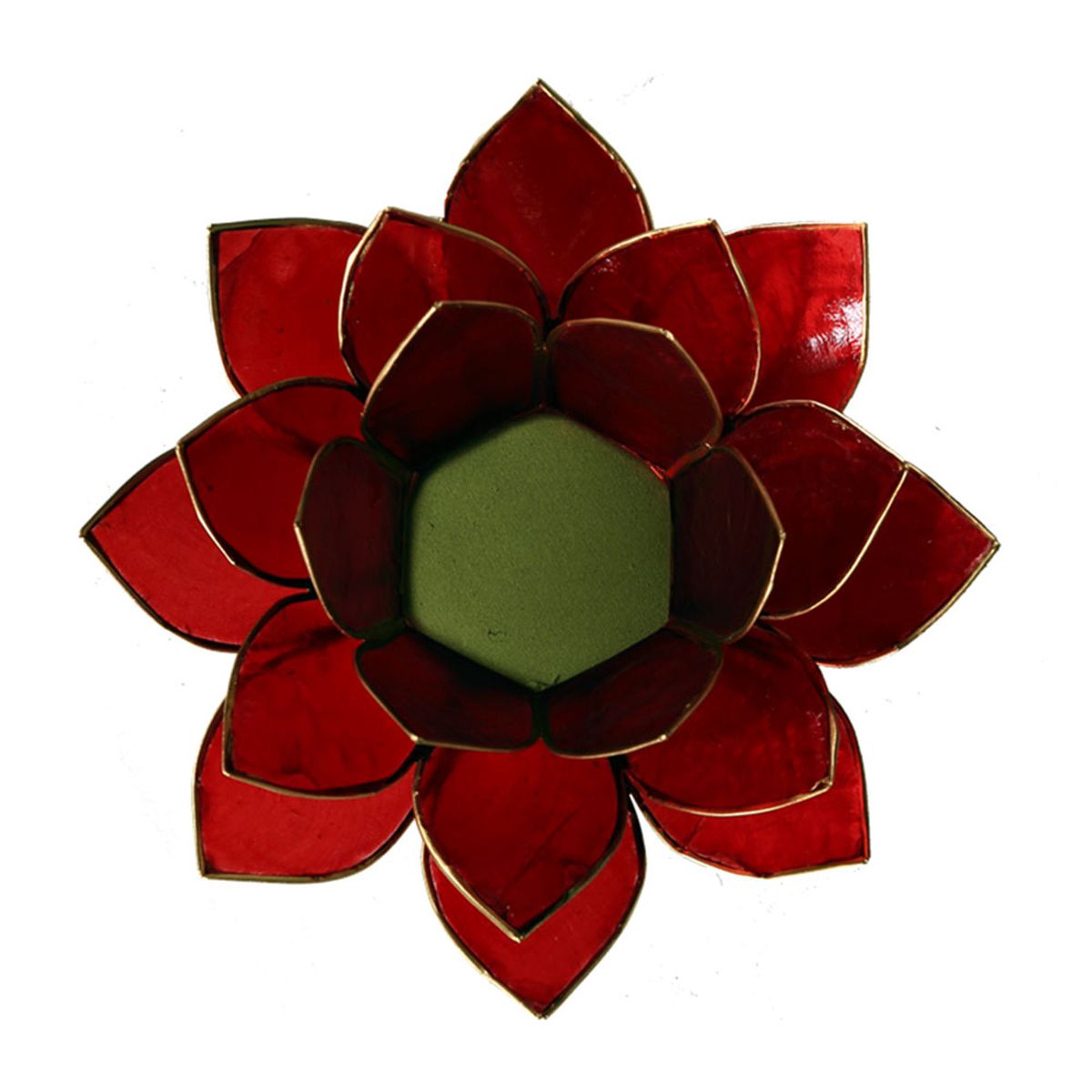 Porte Bougie Fleur de Lotus rouge et or 1er chakra
