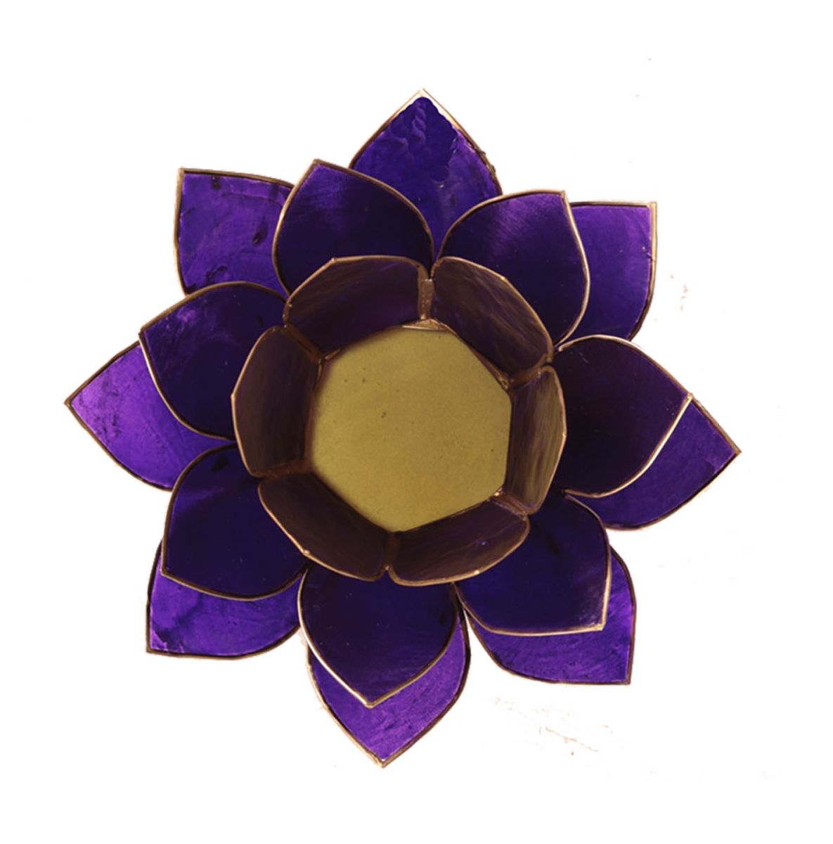 Porte bougie fleur de lotus violet et argent