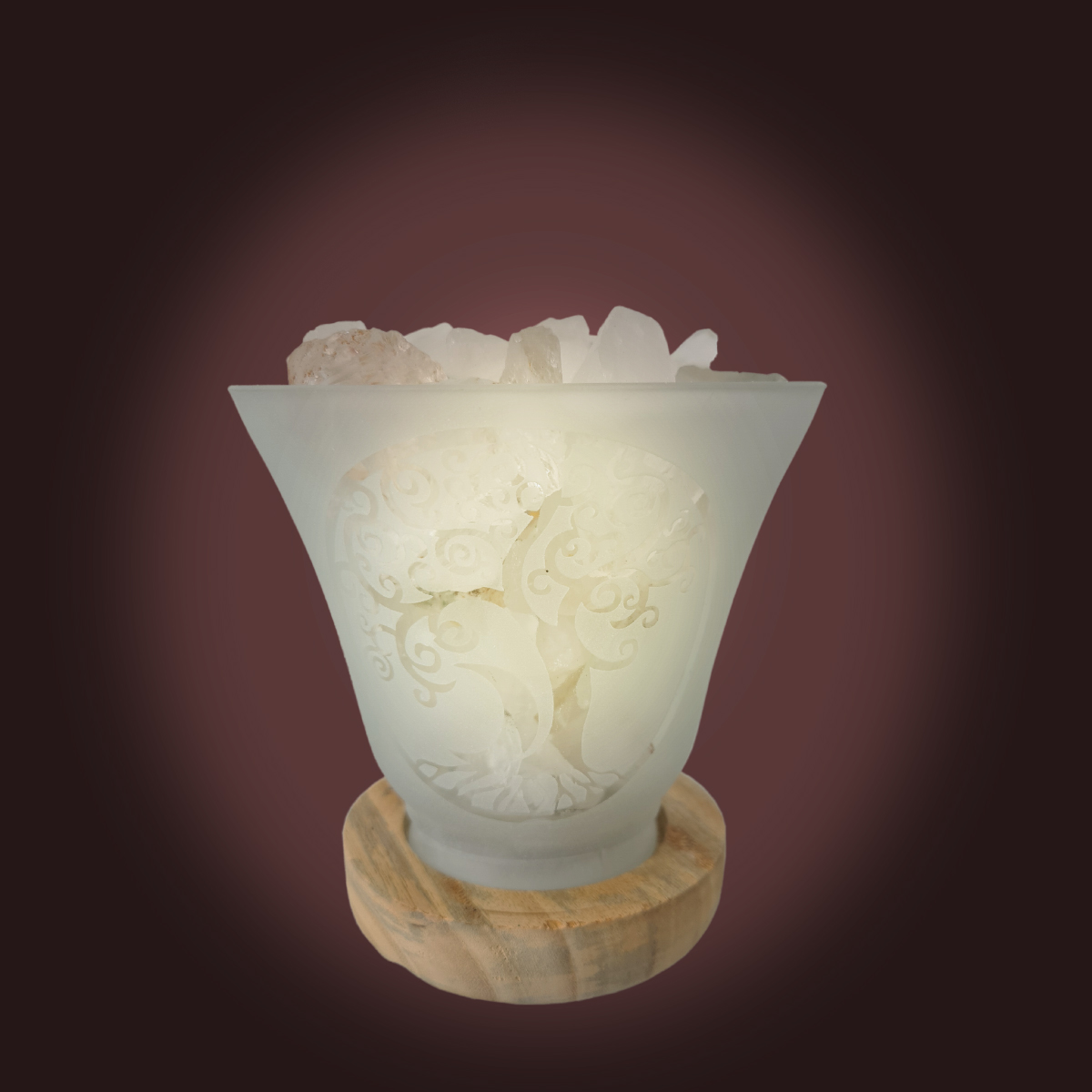 Lampe Cristal de Roche 12 cm -  Arbre de vie