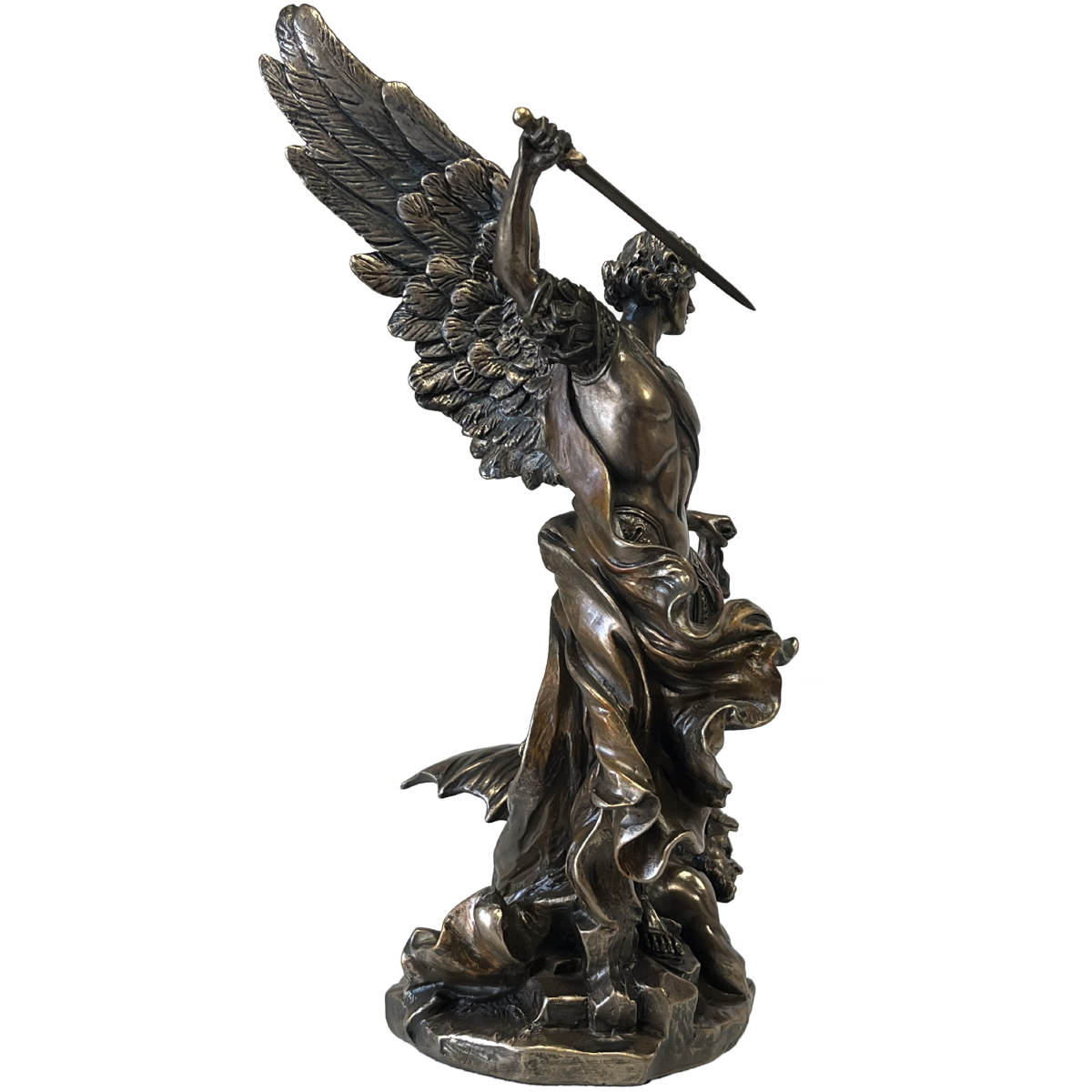 Statue Saint Michel de couleur bronze