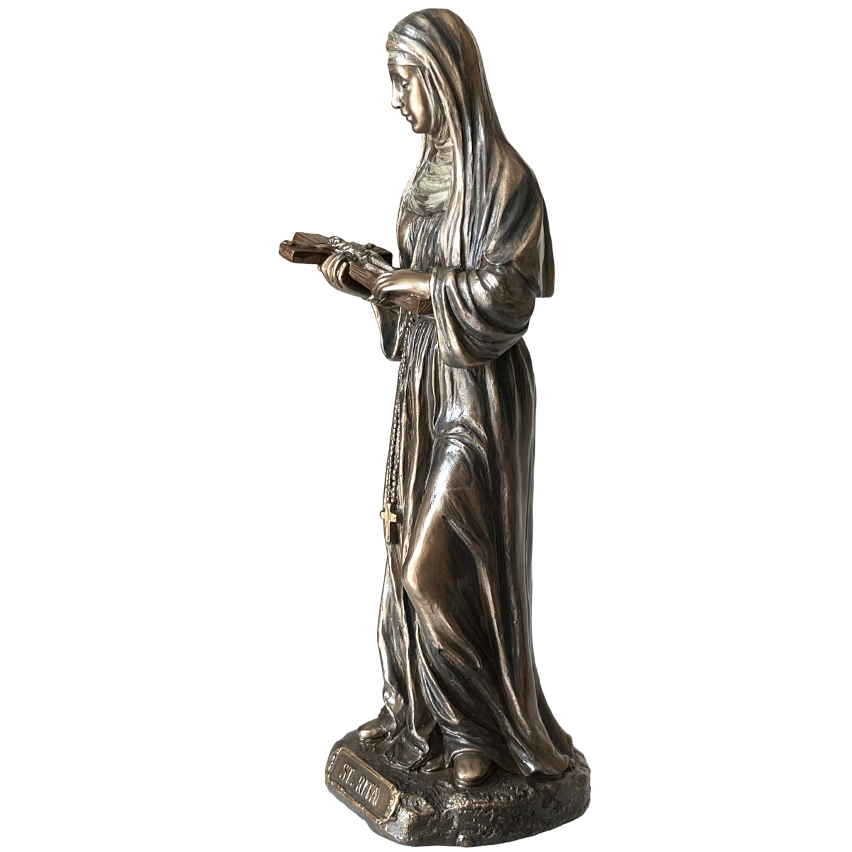 Statuette sainte Rita de couleur bronze