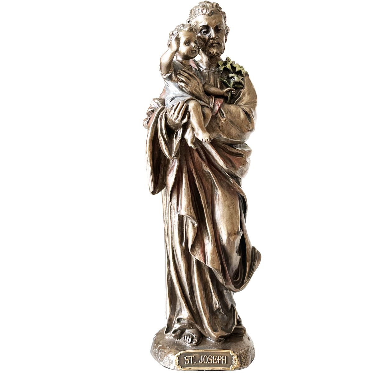 Statuette Saint Joseph de couleur bronze